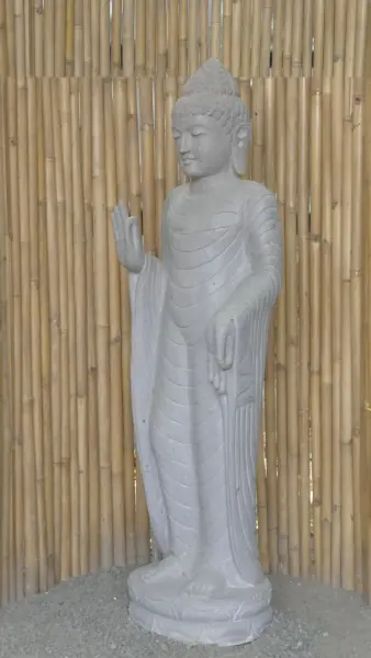 Product image 6 of the product “Standing Buddha - Abhaya mudra made of Riverstone, ca. 180 cm High ”